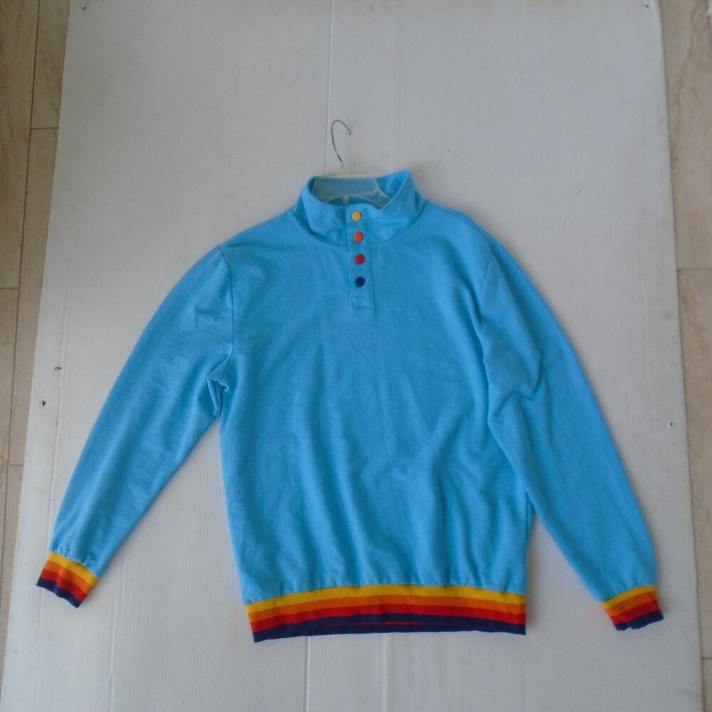 Aldi Men's Pullover Sweat Jacket Size M Blue